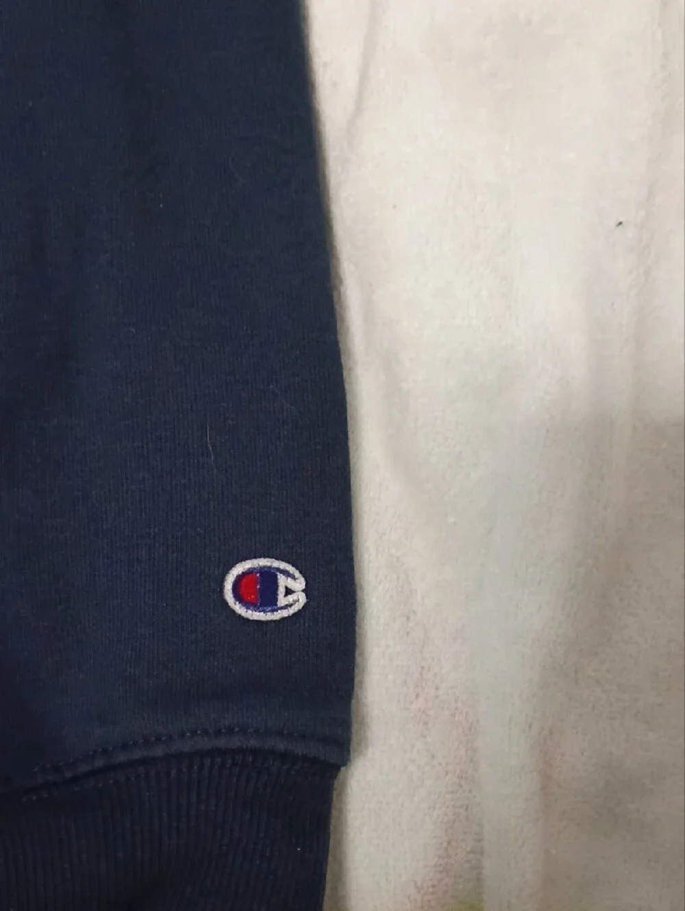 Champion Navy Blue Kids Pullover Hoodie with Script Logo